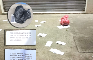 Pasaje: Dejaron restos humanos y panfletos abandonados